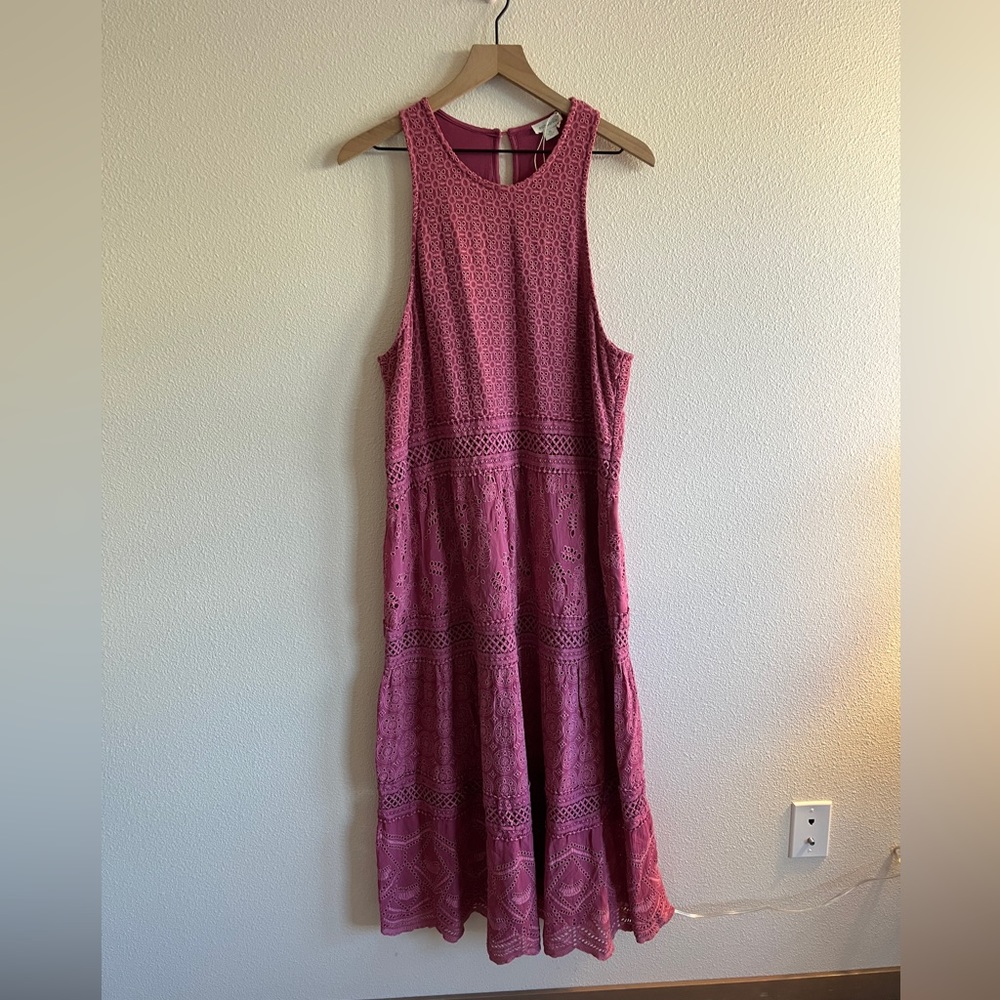 Elegant Pink Lace Dress